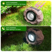 Dgscak Solar Rock Lights Outdoor 4 Pack Solar Rock Lights Super Bright Solar Spotlights Outdoor Waterproof Adjustable Light An