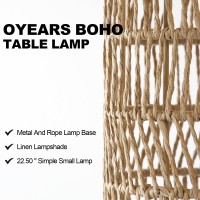 Oyears 225 Boho Table Lamps Set Of 2 For Living Room Bedside Lamp For Nightstands Rattan Lamp For Bedroom Farmhouse Table