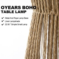 Oyears 225 Table Lamps For Living Room Boho Lamps Set Of 2 For Bedrooms Bedside Lamp For Nightstands Rattan Lamp Farmhouse