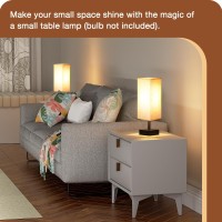 Aooshine Beige Bedroom Table Lamp Set Bedside Lamps For Nightstand Set Of 2 Minimalist Lamps For Desk Dorm Kids Room Bulb