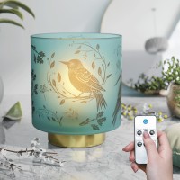 Ularoom Battery Operated Small Lamp With Remote Control 56 Cordless Table Lamps With Timer Portable Dimmable Brightness Bird