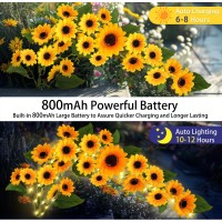 Solar Garden Lights Outdoor 2 Pack Solar Sunflower Lights With 46 Lifelike Sunflower Waterproof 90 Bright Led Fall Garden Deco