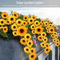 Solar Garden Lights Outdoor 2 Pack Solar Sunflower Lights With 46 Lifelike Sunflower Waterproof 90 Bright Led Fall Garden Deco