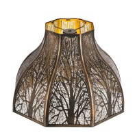 Etched Forest Large Metal Lampshade 532 X 13 X 95 Inch 8Petal Lotus Shape Fits For Floor Lamp Table Lamp For Living Room Bedr