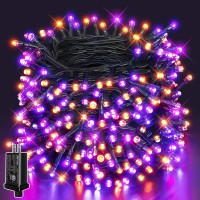 Guhope 66Ft 200 Led Halloween Lights Orange Purple Halloween Lights Outdoor With 8 Lighting Modes Waterproof Halloween Strin