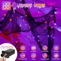 Guhope 66Ft 200 Led Halloween Lights Orange Purple Halloween Lights Outdoor With 8 Lighting Modes Waterproof Halloween Strin