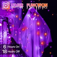 Guhope 66Ft 200 Led Halloween Lights Orange Purple Halloween Lights Outdoor With 8 Lighting Modes Waterproof Halloween Strin