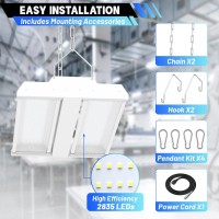 Allsmartlife Led Linear High Bay Light 4Pack 150W 20250Lm 010V Dimmable 5000K Daylight Adjustable Tilt Hanging Led High Bay