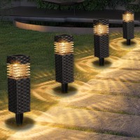 Solar Lights Outdoor 4 Pack Solar Pathway Lights Waterproof Solar Garden Lights For Outside Solar Powered Landscape Lighting F