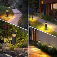 Solar Lights Outdoor 4 Pack Solar Pathway Lights Waterproof Solar Garden Lights For Outside Solar Powered Landscape Lighting F