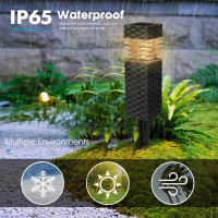 Solar Lights Outdoor 4 Pack Solar Pathway Lights Waterproof Solar Garden Lights For Outside Solar Powered Landscape Lighting F