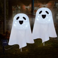 Halloween Solar Ghost Decorations Pathway Led Lights Set Of 2 Lighted Up Halloween Decoration Stake Outdoor 2 Lighting Modes Su