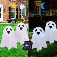 Halloween Solar Ghost Decorations Pathway Led Lights Set Of 2 Lighted Up Halloween Decoration Stake Outdoor 2 Lighting Modes Su