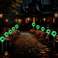 Outdoor Halloween Decorations Solar Pathway Lights 5 Pack 3D Eyeball Lights With 2 Modes Waterproof Solar Halloween Stake Lig