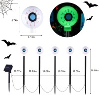 Outdoor Halloween Decorations Solar Pathway Lights 5 Pack 3D Eyeball Lights With 2 Modes Waterproof Solar Halloween Stake Lig