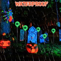 Outdoor Halloween Decorations Solar Pathway Lights 5 Pack 3D Eyeball Lights With 2 Modes Waterproof Solar Halloween Stake Lig