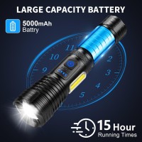 Led Rechargeable Flashlights 990000 High Lumens Super Bright Flashlight High Power Flash Light With 7 Modes 15H Running Time