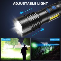 Led Rechargeable Flashlights 990000 High Lumens Super Bright Flashlight High Power Flash Light With 7 Modes 15H Running Time