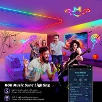 Yeqeeshine Led Neon Rope Light 984Ft Rgb Led Strip Light App Control Button Control 5V Music Sync Color Changing Rope Light