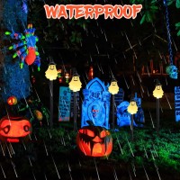 Outdoor Halloween Decorations 5 Pack Solar Pathway Lights 3D Ghost Lights With 8 Modes Waterproof Solar Halloween Stake Light