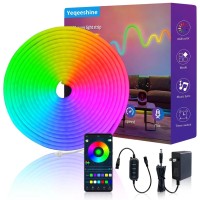 Led Neon Rope Light 328Ft Rgb Led Strip Light App Control Button Control 24V Music Sync Color Changing Rope Light Ip65 Wate