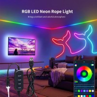 Led Neon Rope Light 328Ft Rgb Led Strip Light App Control Button Control 24V Music Sync Color Changing Rope Light Ip65 Wate