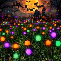 6 Pack Solar Halloween Decorations Outdoor Solar Garden Firefly Lights Waterproof Solar Swaying Led Halloween Lights For Patio