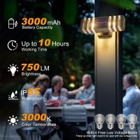 2 Pack Solar Outdoor Wall Light With 4 Free 4W Bulbs 750Lm 3000K Dusk To Dawn Solar Exterior Sconces Modern Up Down Porch Light