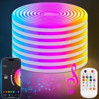 Lamomo Rgb Neon Rope Light 164Ft Rgb Led Led Strip Lights With App Remote Control Music Sync Indoor Ip65 Waterproof Flexib