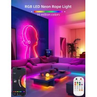 Lamomo Rgb Neon Rope Light 164Ft Rgb Led Led Strip Lights With App Remote Control Music Sync Indoor Ip65 Waterproof Flexib