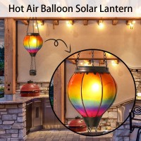 Hot Air Balloon Solar Lantern Solar Hot Air Balloon Lamp Colorful Solar Balloon Lanterns Outdoor Hanging Glass And Metal Air B