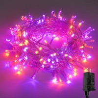 100 Led 33Ft Halloween String Lights Outdoorindoor Waterproof Orange And Purple Halloween Lights 8 Modes Clear Wire Fairy Twi