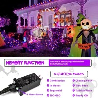 100 Led 33Ft Halloween String Lights Outdoorindoor Waterproof Orange And Purple Halloween Lights 8 Modes Clear Wire Fairy Twi