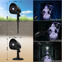 Halloween Projector Lights Outdoor Indoor 3D Dynamic White Reaper Projector Decorations Lights With Timer Waterproof Hallowee