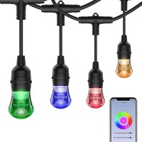 Sunthin Smart Color String Lights 48Ft Led Smart Color Changing Patio Lights Compatible With Alexa Google Home Outdoor Rgbw