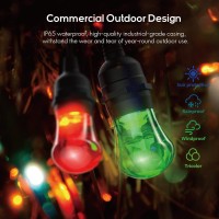 Sunthin Smart Color String Lights 48Ft Led Smart Color Changing Patio Lights Compatible With Alexa Google Home Outdoor Rgbw