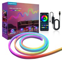 Yeqeeshine Neon Rope Light 656Ft Rgb Led Strip Light App Control Button Control 5V Musci Sync Color Changing Rope Light Ip6