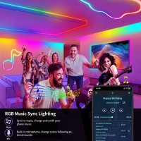 Yeqeeshine Neon Rope Light 656Ft Rgb Led Strip Light App Control Button Control 5V Musci Sync Color Changing Rope Light Ip6