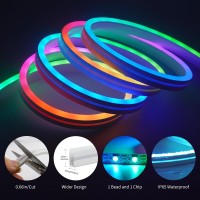 Yeqeeshine Neon Rope Light 656Ft Rgb Led Strip Light App Control Button Control 5V Musci Sync Color Changing Rope Light Ip6