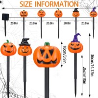 Retisee 10 Pcs Halloween Pumpkin Solar Lights Halloween Pumpkin Stakes Lights Pumpkin Pathway Lights Pumpkin Outdoor Lights Hall