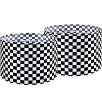 Large Drum Lampshades Set Of 2 Blackwhite Checkered Lamp Shades 16 Top X 16 Bottom X 12 High Spider Modern Linen Lamp S