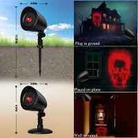 Halloween Projector Lights Outdoor Indoor 3D Dynamic Red Skull Projector Decorations Lights With Timer Waterproof Halloween L