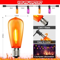 Led Outdoor Halloween String Lights 10Ft Halloween Decorations Lights With 10 Led Orange And Purple Bulbs Hanging Patio Lights