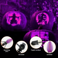 4 Pack Accessory Cord With One Led Purple Light Bulb 6Ft Black Cord Halloween Night Lights With Onoff Switch Plugs C7 Led Cli