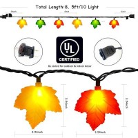 Fall Decorations Maple Leaf Lights 85Ft Thanksgiving Decorations String Lights Outdoor With 10 Led Multicolor Maple Leaves Lig