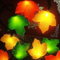 Fall Decorations Maple Leaf Lights 85Ft Thanksgiving Decorations String Lights Outdoor With 10 Led Multicolor Maple Leaves Lig