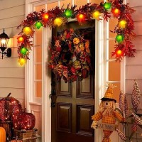 Fall Decorations Maple Leaf Lights 85Ft Thanksgiving Decorations String Lights Outdoor With 10 Led Multicolor Maple Leaves Lig