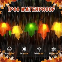 Fall Decorations Maple Leaf Lights 85Ft Thanksgiving Decorations String Lights Outdoor With 10 Led Multicolor Maple Leaves Lig