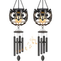 Owl Solar Lanterns Outdoor Halloween Decorations 2 Pack Solar Halloween Decorations Lights Waterproof Metal Hanging Solar Lant