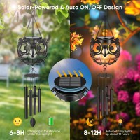 Owl Solar Lanterns Outdoor Halloween Decorations 2 Pack Solar Halloween Decorations Lights Waterproof Metal Hanging Solar Lant